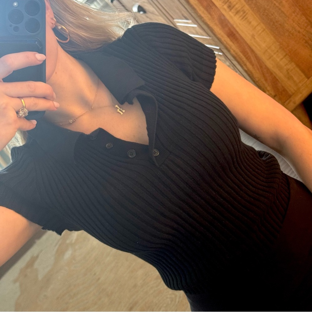 90’s / Y2K 100% Cotton Ribbed Knit Top